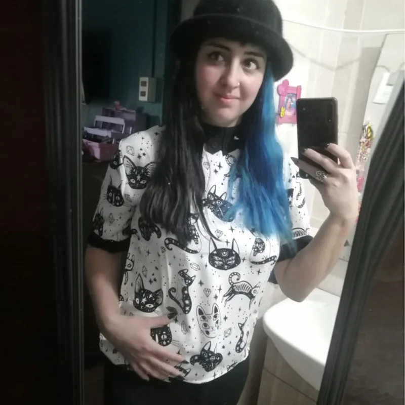 Женская рубашка летняя блузка шифоновая модный топ с принтом офисные лоскутные