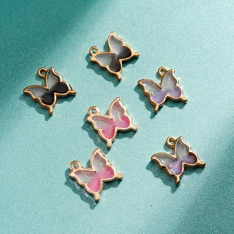 

10pcs 14*16mm Enamel Butterfly Charms for Jewelry Making Earrings Crafting Pendants Necklaces Bracelets Handmade Finding
