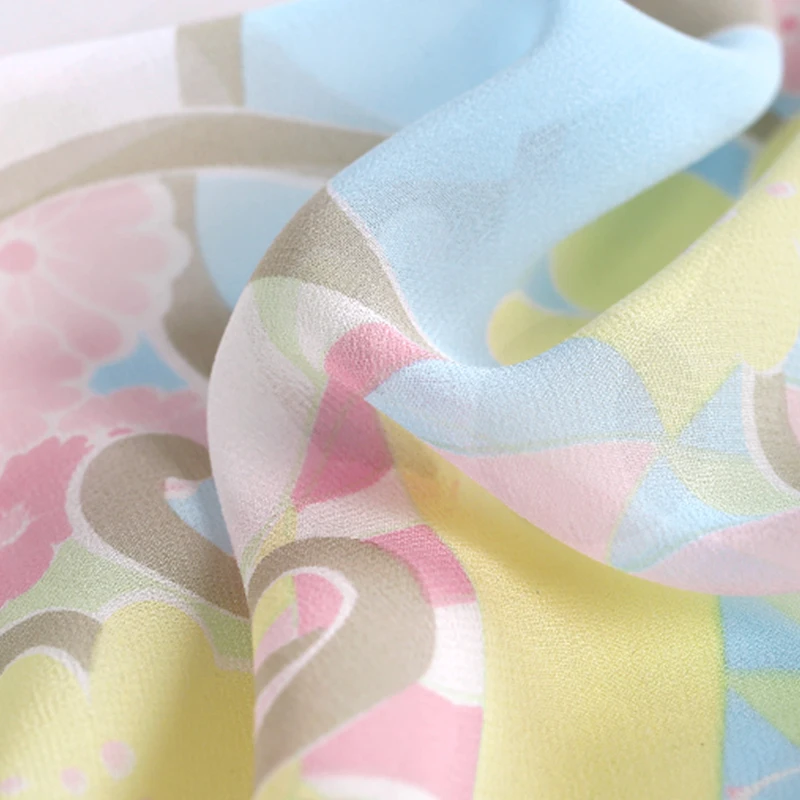 2018 новая Высококачественная цветная цифровая печатная жоржет ткань для лета 10Momme