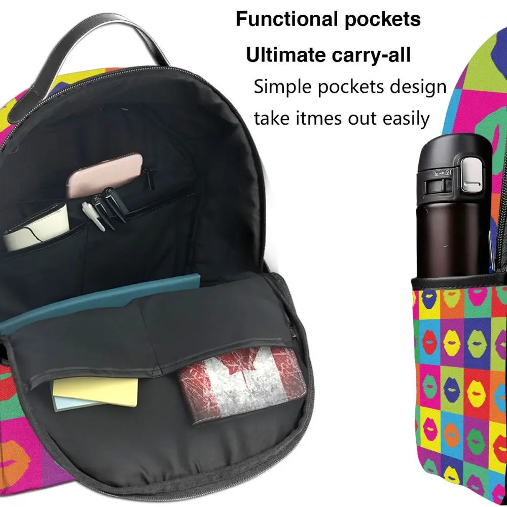 

2020 Colorful Pop Art Lips Children Backpacks Schoolbag Book Bag Kids Backpack Children School Bag Girl Boy Backpack
