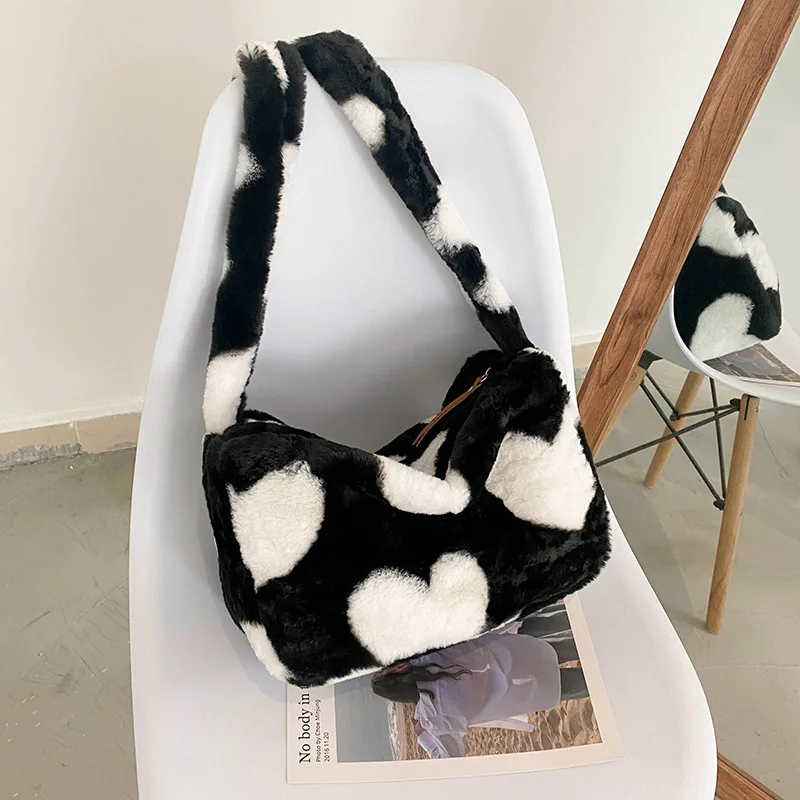 2021 Cow Pattern Winter Women Tote Handbags Casual Large Capacity Ladies Shoulder Bag Simple Fashion Female Messenger Bags