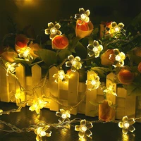 herry blossoms peach flower led string lights 10203050m waterproof fairy lights garland for christmas weeding home decoration