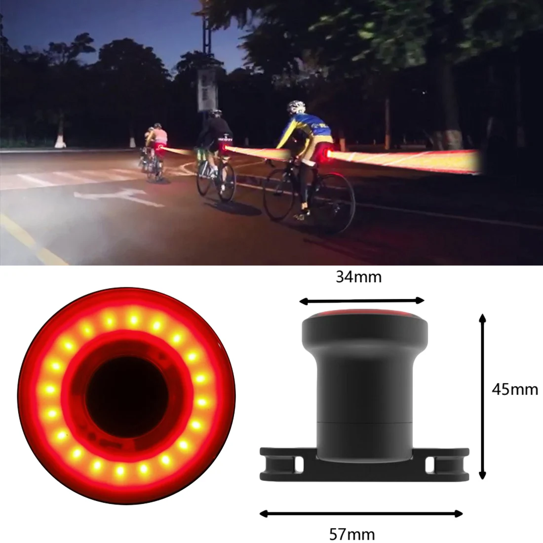 Lighting Modes Flashlight for Bicycle Auto Start/Stop Brake Sensing IPx6 Waterproof USB Charging LED Tail Taillight Bike Lights | Спорт и