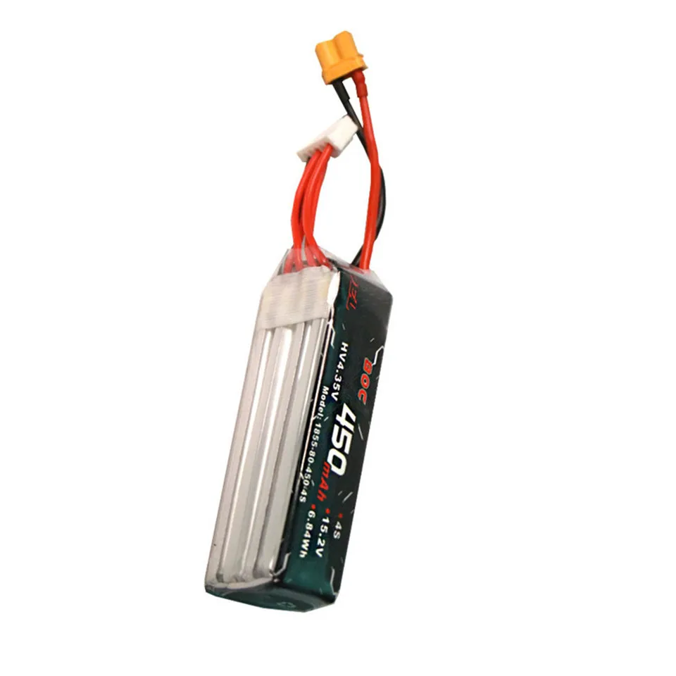 

4S Lipo 15.2V HV4.35V 450mAh 80C XT30 Plug Connector HV Lithium Battery for RC FPV Racing Drone Frame Kit Spare Parts