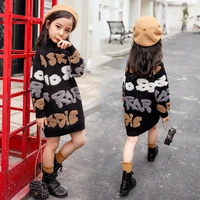 girls turtleneck sweaters thicken warm new big girls winter wear long pullovers letter printing autumn sweater baby girl clothes