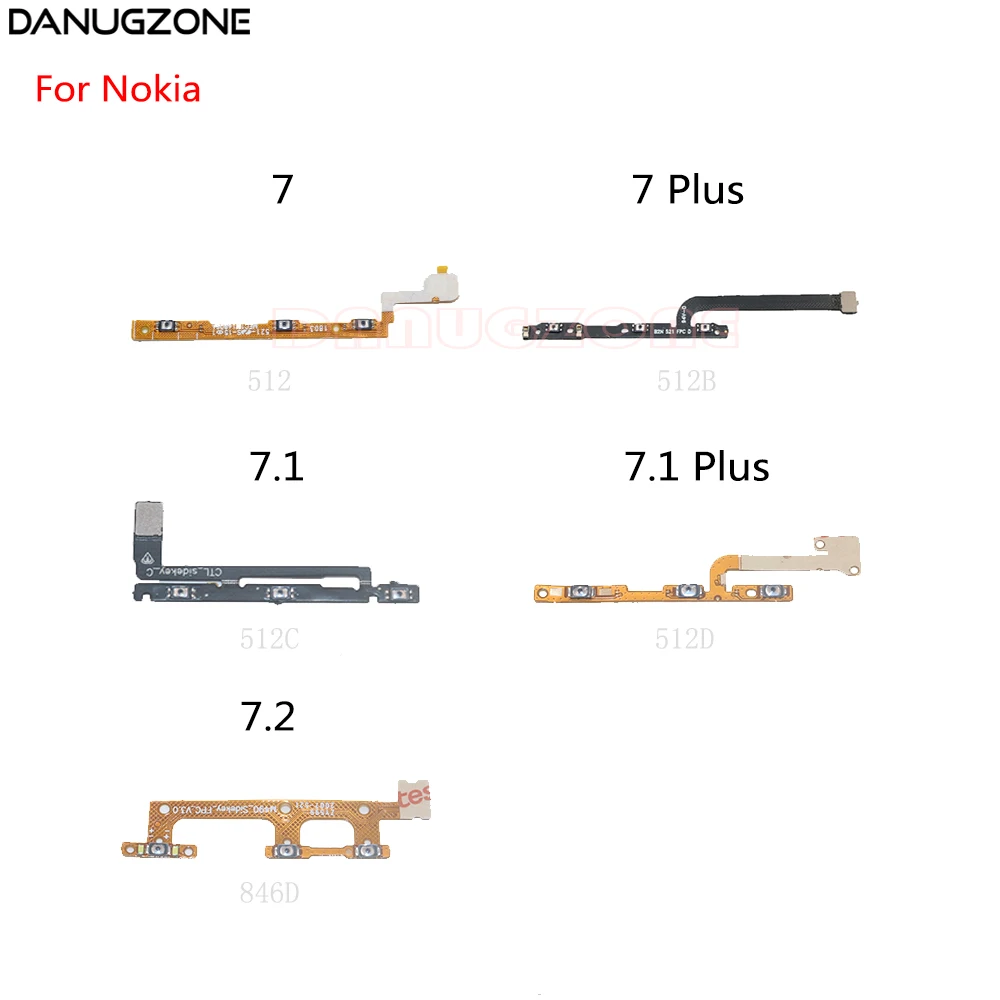 

Power Button On / Off Volume Mute Switch Button Flex Cable For Nokia 7 Plus 7.1 X7 7.2