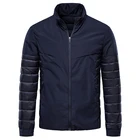 Мужская теплая парка AIOPESON, Повседневная модная куртка на молнии с воротником-стойкой, пальто для зимы