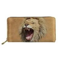fashion animal 3d print women wallet handle phone case long leather wallets money pocket pouch handbag womens purse card holder