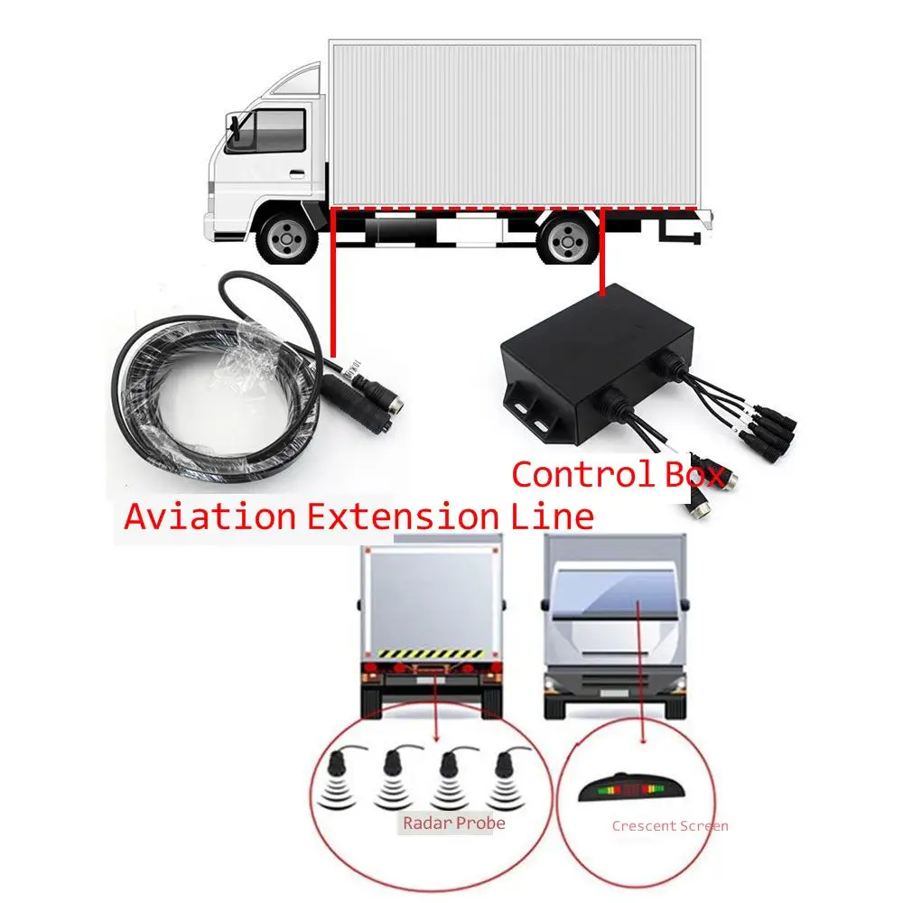 

Car Auto Parking Sensor Kit Truck 24v Waterproof Shockproof Anti-jamming Remote Park Sensoru Radar Monitor System Detection