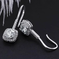 2021 new dangle drop earrings hook geometric big shine zicon fashion jewelry for women vintage oorbellen voor gift earring