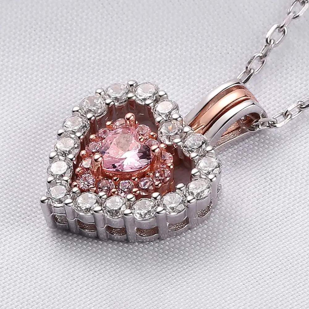 

Factory direct S925 silver jewelry fashion light luxury heart shaped pendant necklace trendy ladies birthday gift party4