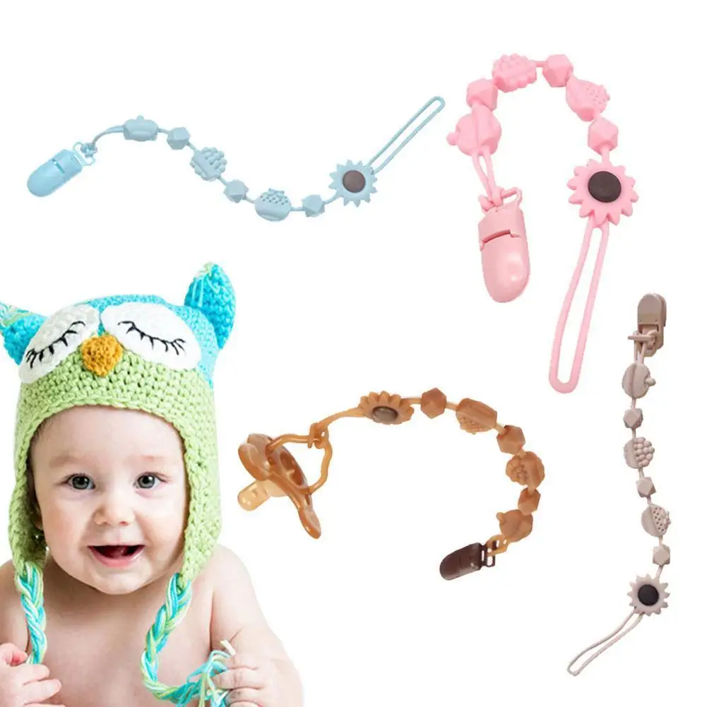 

Silicone Baby Pacifier Chains Soft Pull-resistant Anti-drop Pacifier Chain Can Bite Safe Material Baby 0-3 Years Old Gift