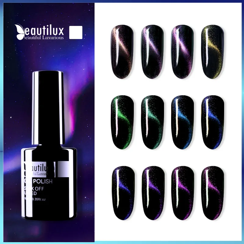 

Beautilux 4D Chameleon Cat Eye Gel Nail Polish Nails Art Design Magnetic Cats Eye Gels Varnish Semi Permanent Nail Lacquer 10ml