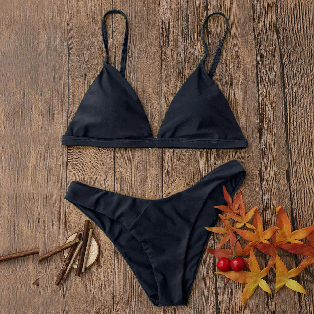 

Women Push-Up Padded Bra Beach Bikini Set Halter High Waist Swimsuit Sexy Female Swimwear 2021 Swimming Suit Solid Biquini