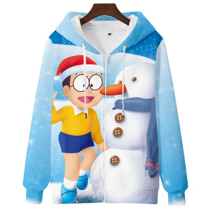 

LIASOSO 3D Print Doraemo Zipper Sweater Anime Brand Clothes Male and Female Students Long-sleeved Jacket Clothes