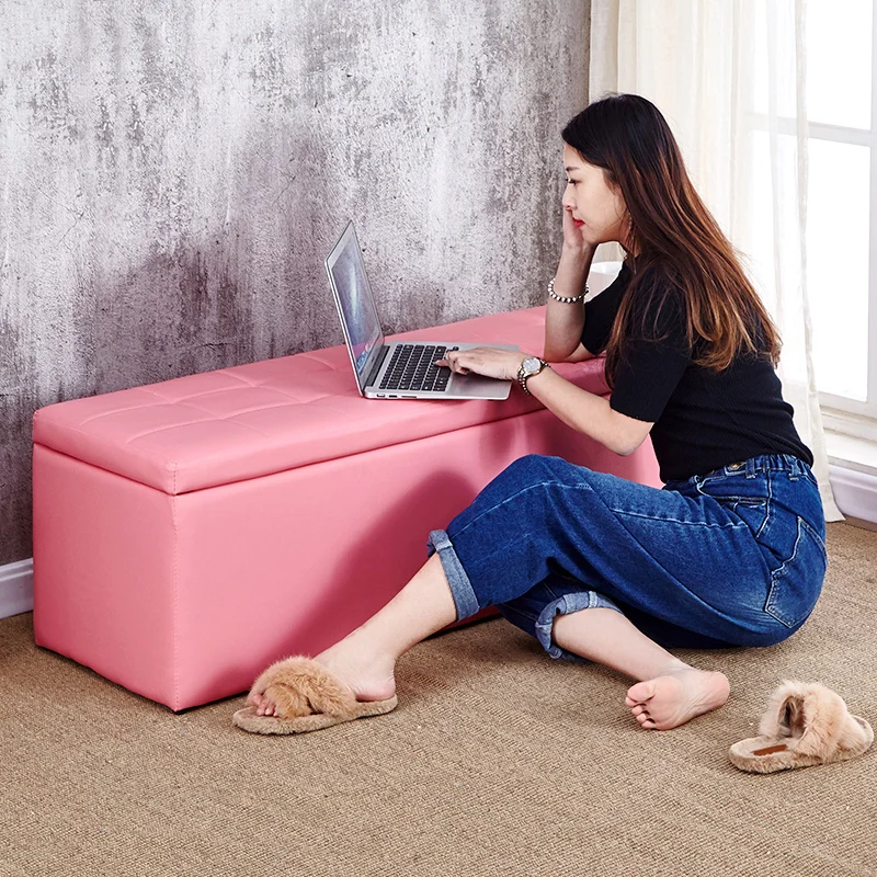 Сменные табуретки для хранения обуви однотонный пуф многофункциональный