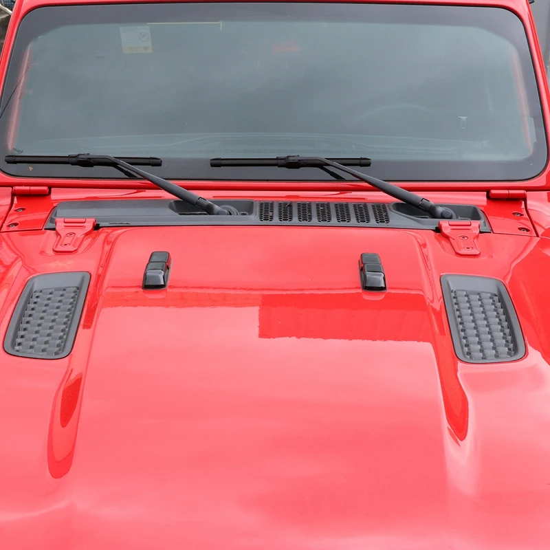 

for Jeep Wrangler JL 2018 2019 Front Water Spray Nozzle Cover ABS Sticker Trim Car Styling Exterior Accessories