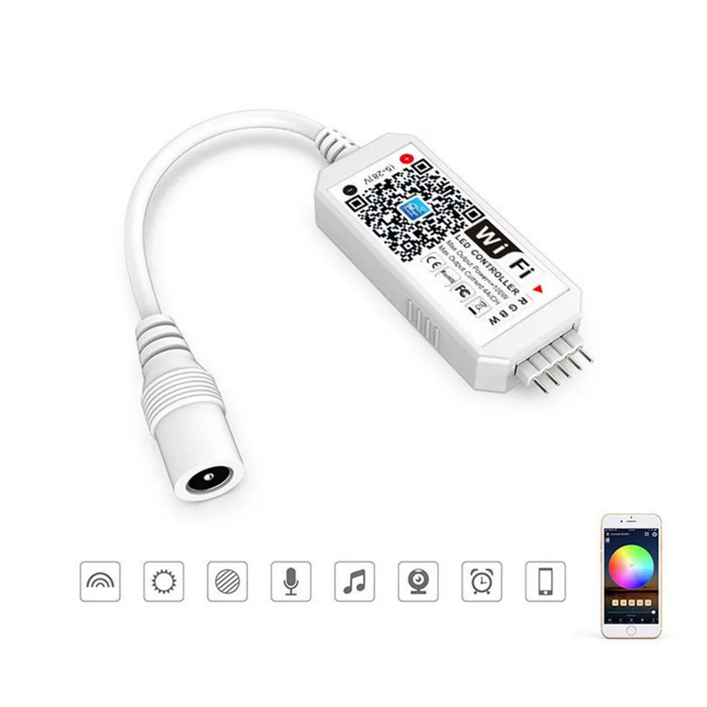 

Magic Home RGB RGBW LED Wifi Controller Dimmer 5V 12V 24V 16 Million Colors Alexa Voice Android IOS APP Timer Music Controller