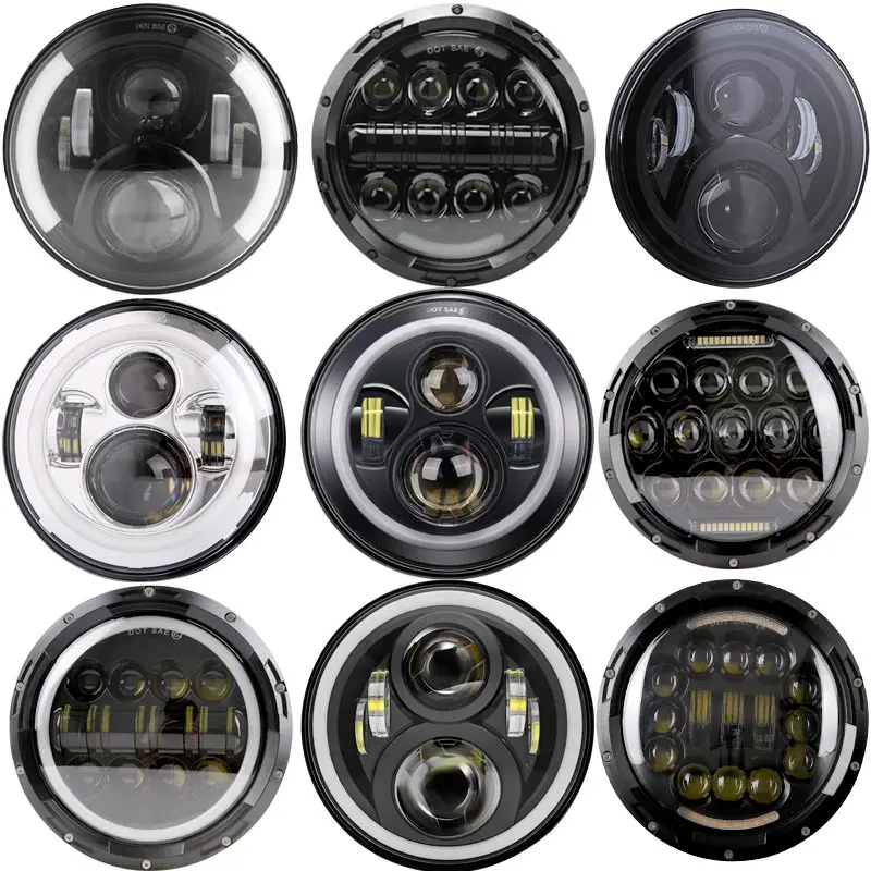 7 "круглый светодиодный Белый DRL/янтарный сигнал поворота для Hummer H1 H2 проектор DRL