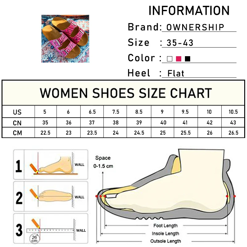 

Women Buckle Slippers 2021 Woman Platform Print Flats Summer Ladies Casual Slides Female Beach Shoes Plus Size Women's Footwear