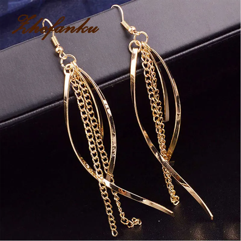 Новинка большие серьги висюльки для женщин длинные висячие Brincos закрученные