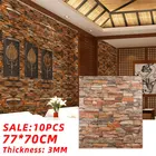 10 шт., водонепроницаемые самоклеящиеся 3D-наклейки на стену, в виде кирпича