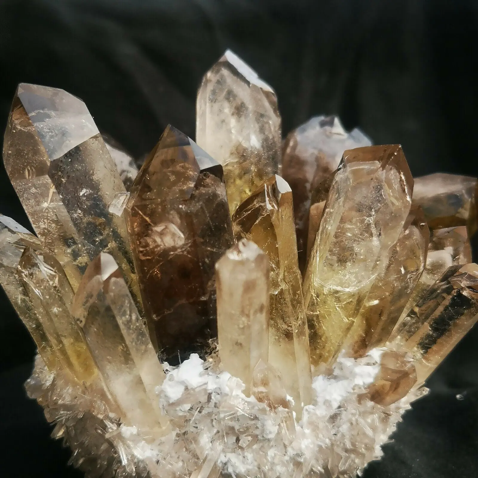 

Rare New Tea color Quartz Crystal Cluster Vug Collectibles