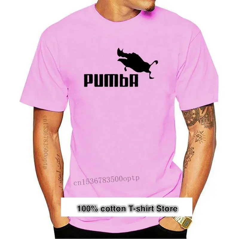 

Camiseta de manga corta con estampado PUMBA para hombre, camisa informal de cuello redondo, a la moda, de verano, nueva