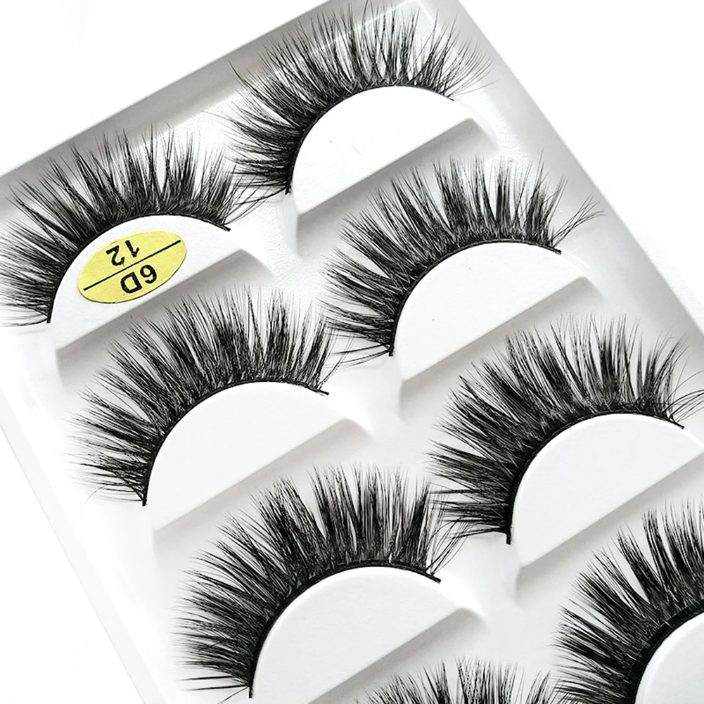 5 пар ручной работы натуральные длинные ресницы для наращивания 6D синтетические