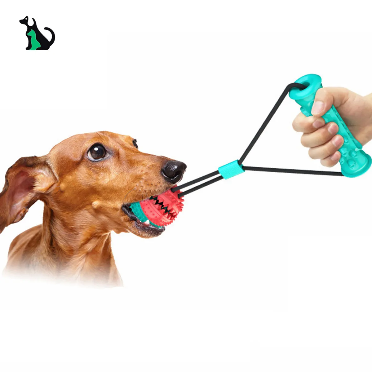 

Large Dog Training Toys Pet Interactive Toy Dog Bite Combination Drawstring Toy Training Ball TPR 400g