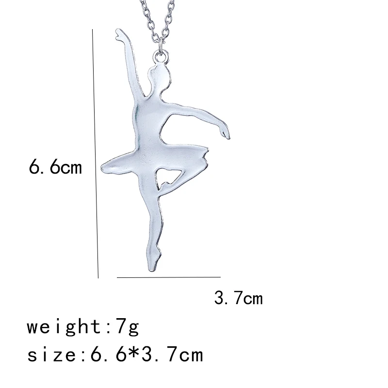 Модная бижутерия Очаровательное ожерелье с подвеской в виде балерины для женщин