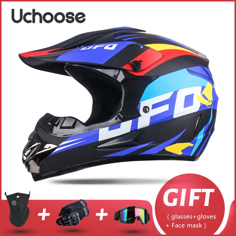 

UCHOOSE Send 3 Pieces Gift Children Professional Motorcycle Helmet Dot Approved Downhill Off-road Casque Capacete De Motocicleta