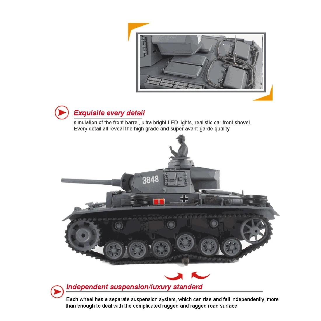 1:16 Немецкий III L Танк 2 4G модель дистанционного управления Военный танк со