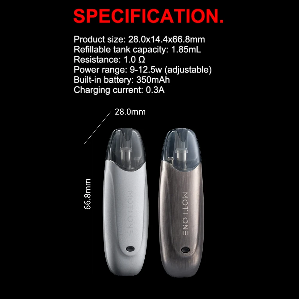 Vape MOTI One Kit Pod портативный 1 85 мл электронная сигарета картридж испаритель коробка