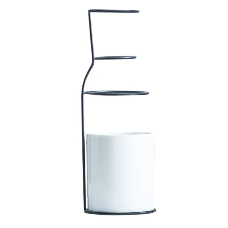 Минималистичная керамическая Цветочная ваза в скандинавском стиле с железным