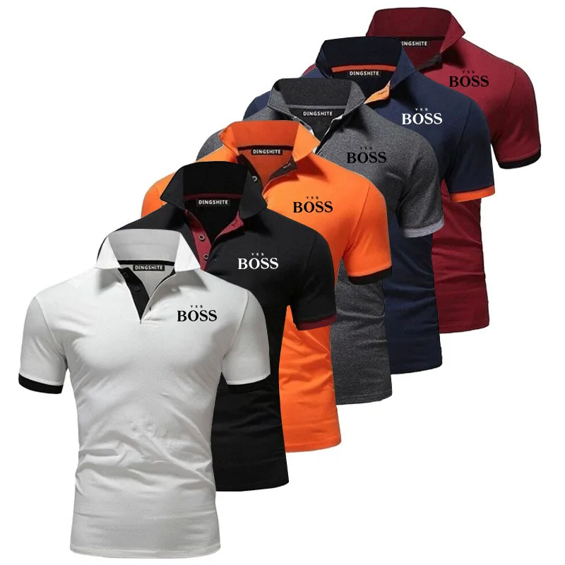 

Men New BOSS Brand Polo Shirts Summer Fashion Sportswear Short Sleeve Polos Business Badminton Soccer Jerseys Golf Shirts Male