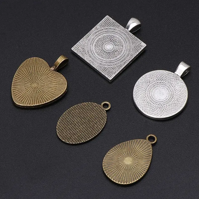 

1 Set Silicone Mold + Pendant Frame Holder Jewelry Making DIY Supplies Findings Necklace Time Stone Luxury Creative Molds Heart