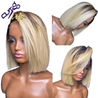 Парик блонд 1BT613 короткий Боб дешевый парик 4x4 парик на сетке волнистый парик с вырезами фальшивой бразильский парик прямые человеческие волосы парики для женщин