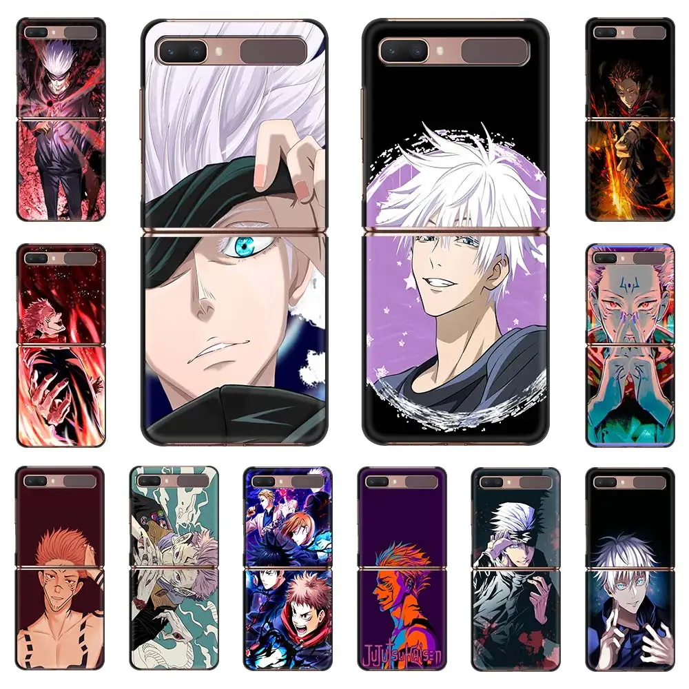 

Phone Case For Samsung Galaxy Z Flip Fold Hard PC Cover For Galaxy ZFlip 5G Mobile Bag Shell Anime jujutsu kaisen Gojo Satoru
