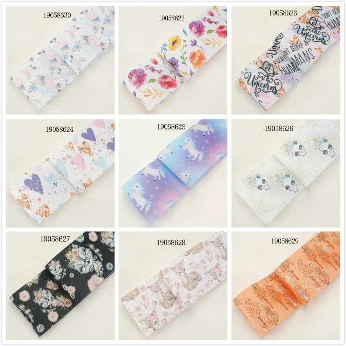 Новинка 5 ярдов корсажная/атласная лента теплопередача печатная 25 мм/38 мм/50 мм/75