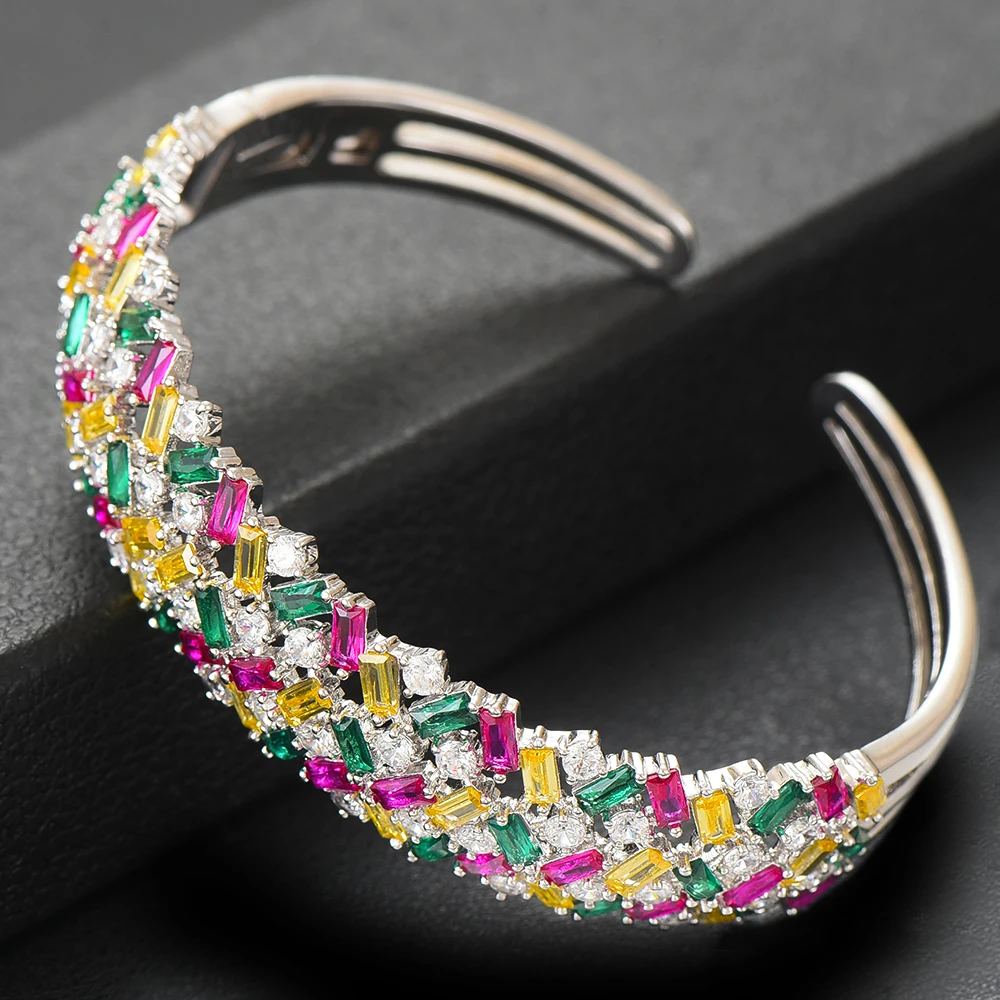 

Personality Fine Shiny Open Bangle Women Full CZ Top Quality Best Super Gift for Friends Lover unexpect surprise Luxury Bangle