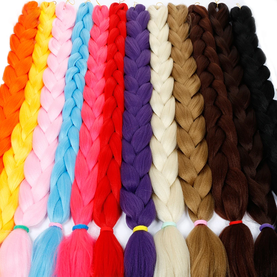 Волосы DIFEI 82 дюйма с высокой температурой Джамбо плетеные волосы фиолетового