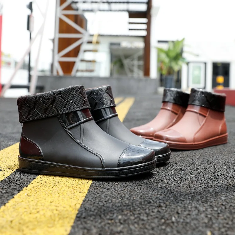 Короткие непромокаемые Нескользящие износостойкие ботинки с защитой от дождя