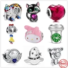 Лидер продаж, Шарм-подвеска из серебра 100% пробы в виде шляпы, кофейной чашки, оригинальный браслет Pandora, изготовление своими руками, модные украшения для женщин