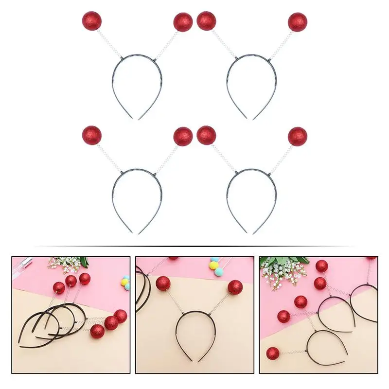 

4pcs Delicate Balls Hair Hoops Creative Shiny Headdress Novel Hair Decors