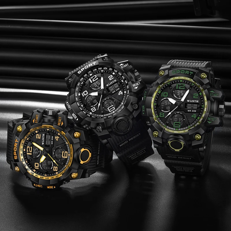 

Relogio Masculino WLISTH Digital Watch Men Luxury Brand Chronograph Outdoor Waterproof Watches Mens Sports Military Male Hours