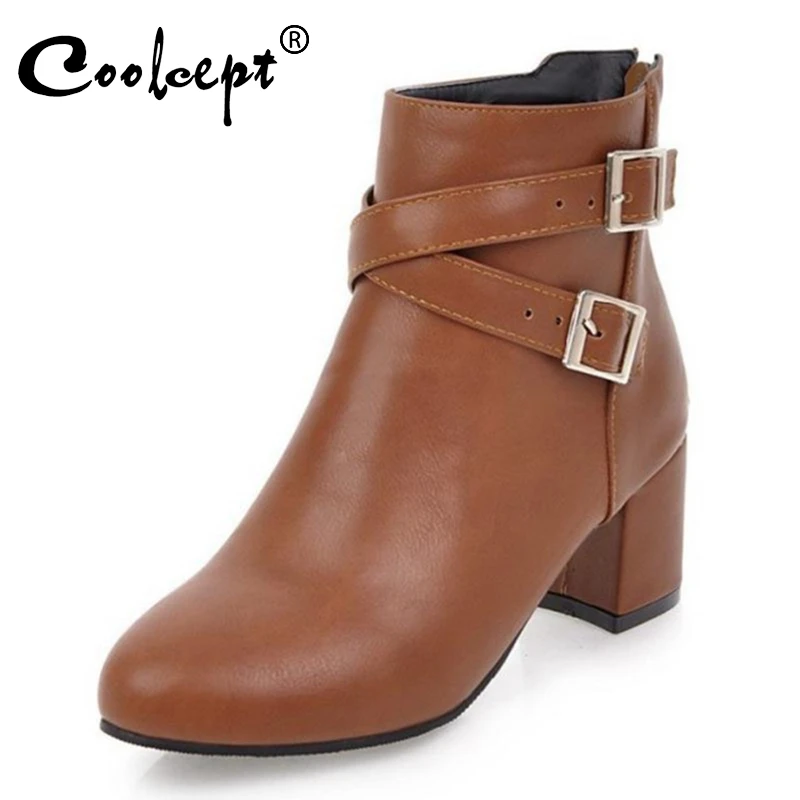 Coolcept/привлекательные женские сапоги на высоком каблуке молнии с металлической