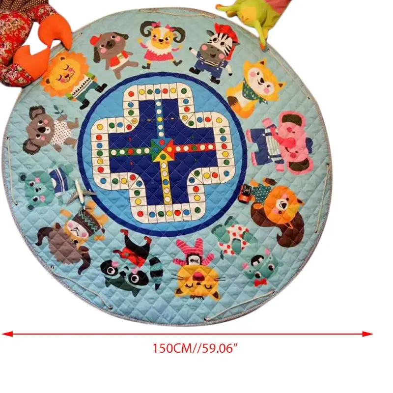 

Cartoon Round Folding Cotton Storage Mat Children Baby Crawling Pad 19QF