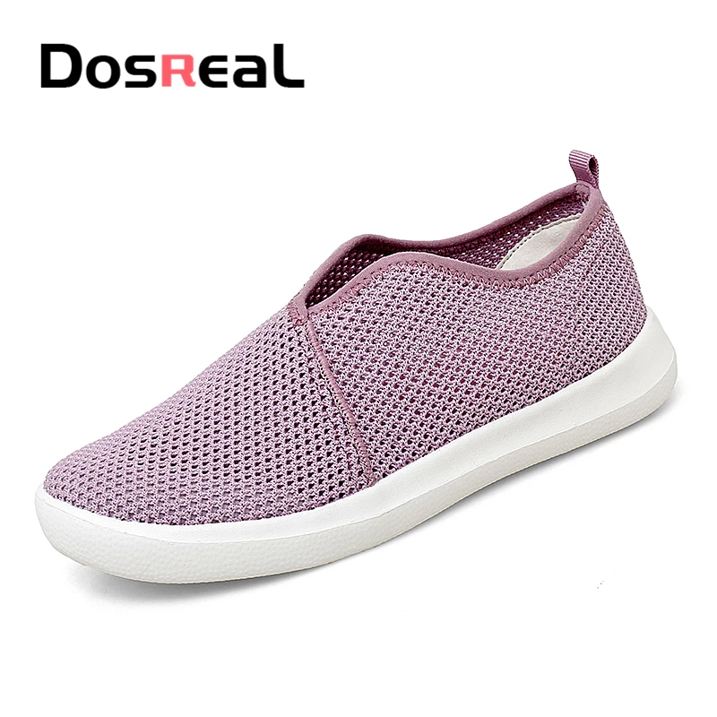 DOSREAL Spring Breathable Mesh Walking Shoes Women Flats Sneakers Slip on Ladies Female Casual Loafers | Обувь
