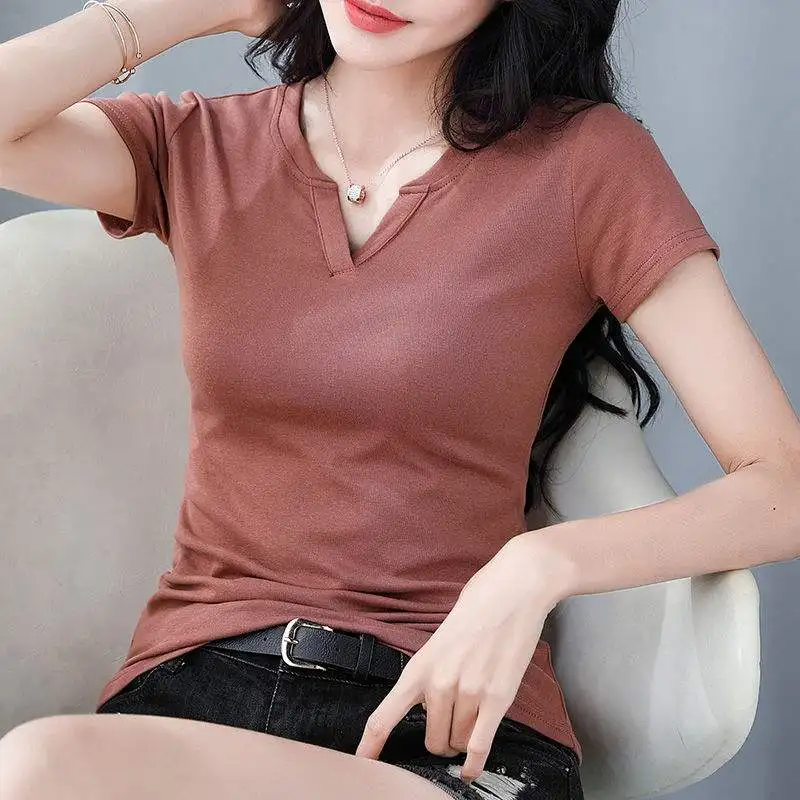 

T Shirt Women Clothes 2020 Fashion Tee Top Fashion Red Cotton Ladies Tee Shirt